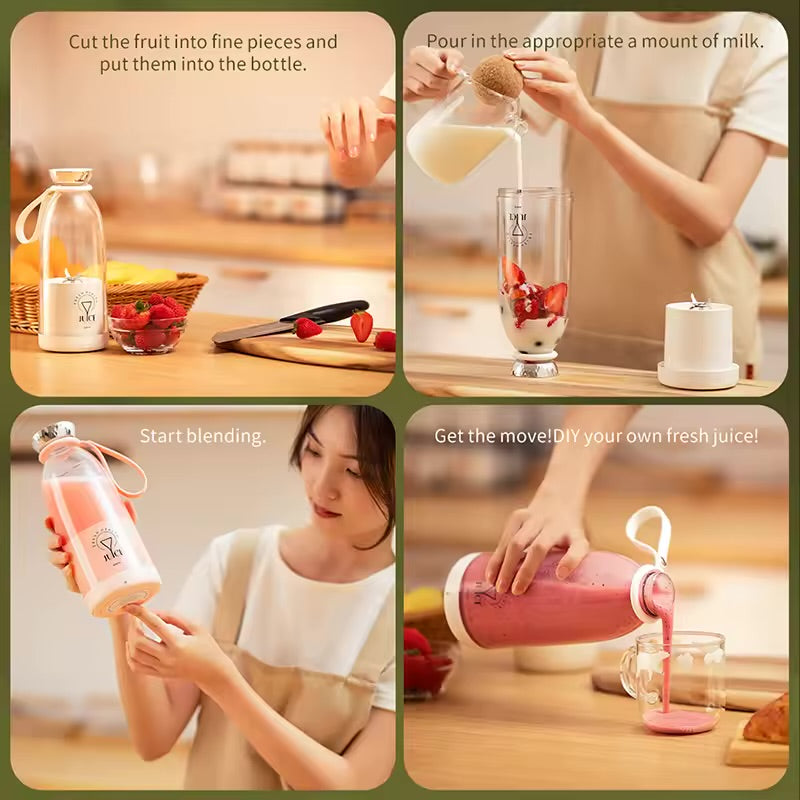 BlendGo Pro™ Portable Blender – 500ml Ice-Crushing Juicer